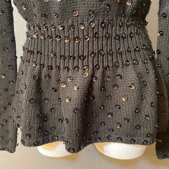 MODA International Black Sequin Open Back Sweater - Picture 14 of 16